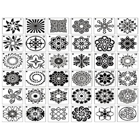 Buy TureClos Mandala Stencils Template Set Dot Painting Hollow Stencil ...