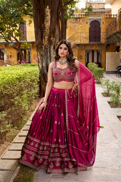 Kamala Burgundy Color Rangoli Silk Embroidery Work Lehenga Choli – Trinari