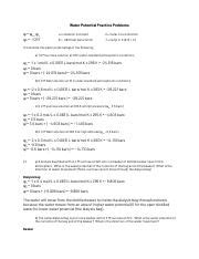 Water Potential Practice Problems 的图像结果