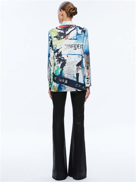 A+o X Basquiat Denny Blazer In Confidential | Alice + Olivia