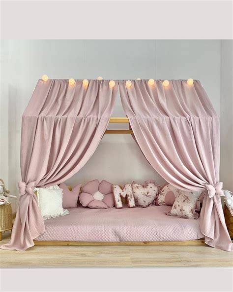 Muslin Bed Canopy: Pink Butterfly Tie, Kids Reading Nook - Etsy UK
