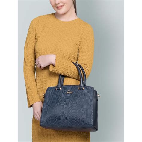 Buy Lavie Womens Navy Blue Ushycroc Dome Satchel with Detachable Strap ...