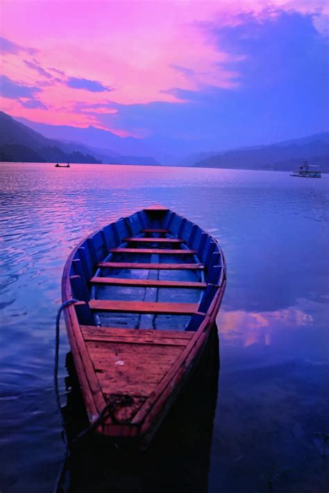 Boat At Phewa Tal Lake in Pokhara Nepal - Art Prints by Jeffry Juel ...