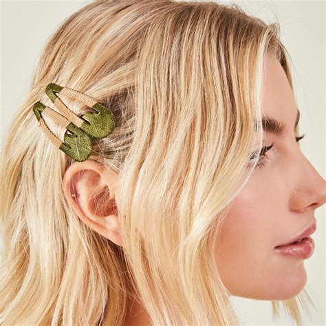 Accessorize London Women's Green Wrapped Hair Clips set of 2 ...