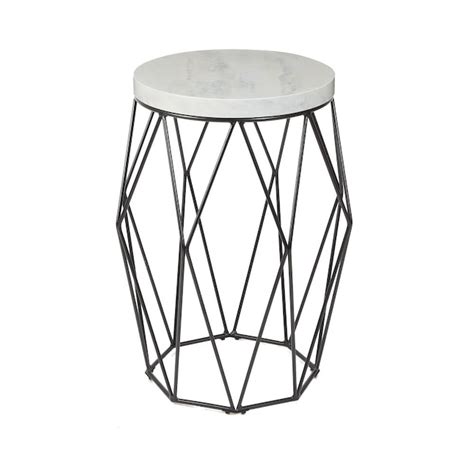 Cheyenne Products 20-in W x 26-in H White Marble Faux Marble Round End ...