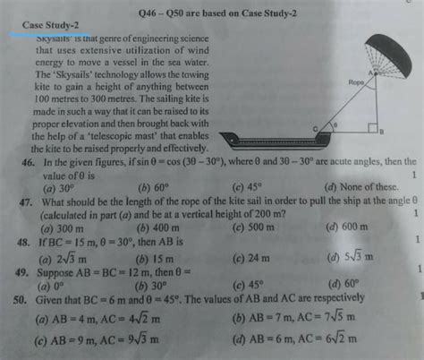 Case study ( class -10 ) Trigonometryrefer to the file attached ...
