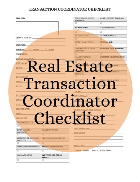Real Estate Transaction Checklist Templates