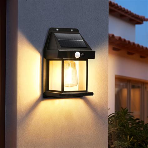 GIGALUMI Solar Wall Lights Outdoor, Dusk to Dawn Motion Sensor Lights ...