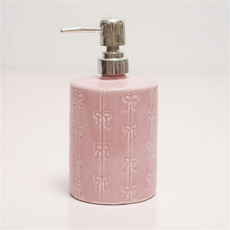 Ribbon Soap Dispenser | Elegant Pink Bathroom Accessory | Pinch of Pre ...