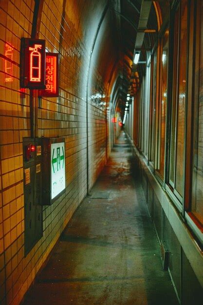 Vertical shot of the emergency exit of a subway station captured in ...