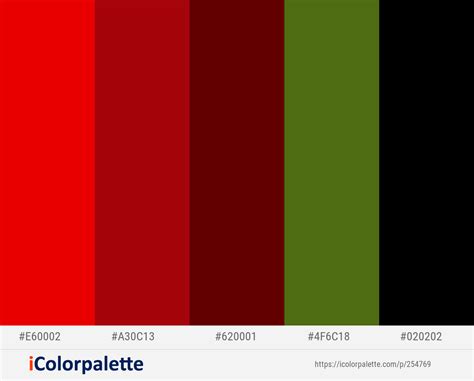 Red, Green, and Black Color Palette