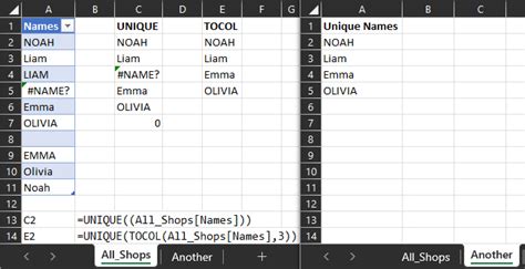 Unique Worksheet Function VBA 的图像结果
