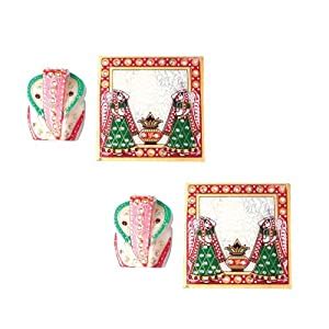 Buy Royal Handicraft Marble Chowki Ganesh for Pooja/Meenakari Work Lord ...