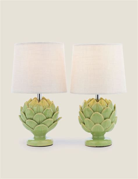 Set of 2 Artichoke Ceramic Table Lamps | Laura Ashley | M&S