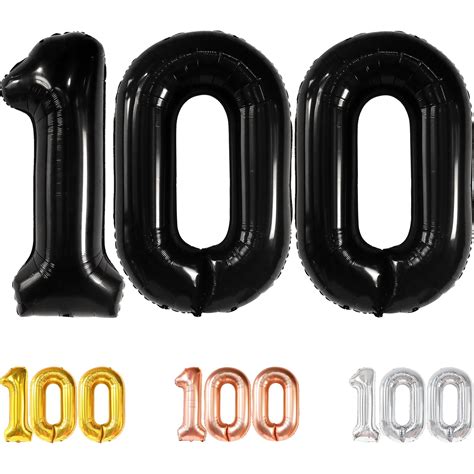 KatchOn Black 100 FEV6 Balloon Number - 40 Inch | 100th Birthday ...