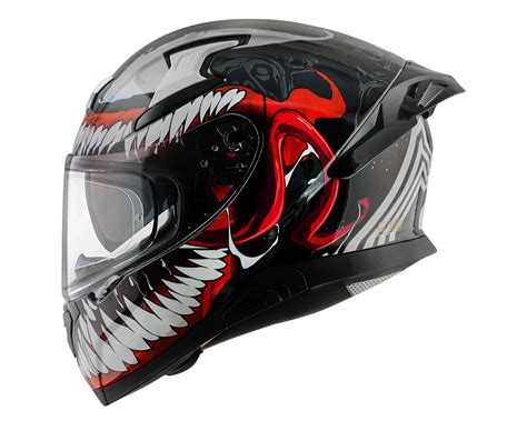 Axor Apex Marvel Venom ISI ECE and DOT Certified Motorbike Helmet Black ...