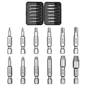 B BOSI TOOLS 12-Piece Screw Extractor Set Easy Out Remover Kit ...
