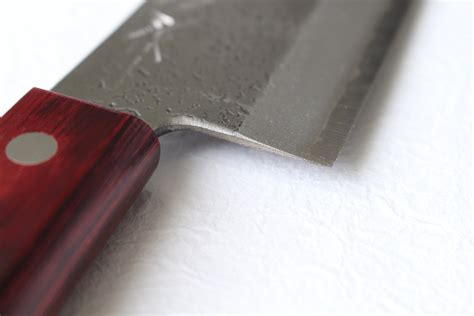 Aogami Super Blue steel Yasuhiko Fujiwara hammered Santoku knife 165mm ...