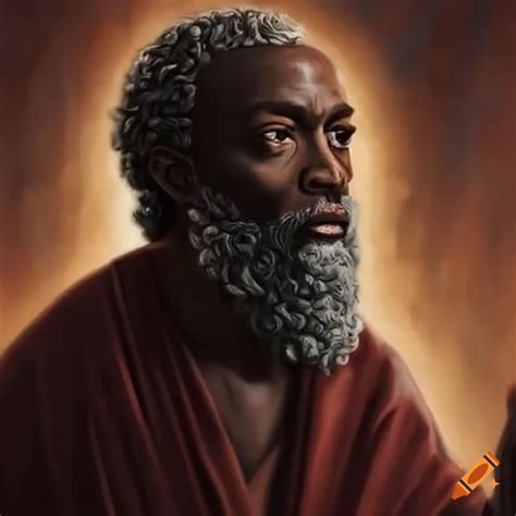 Depiction of Apostle Paul writing letters on Craiyon