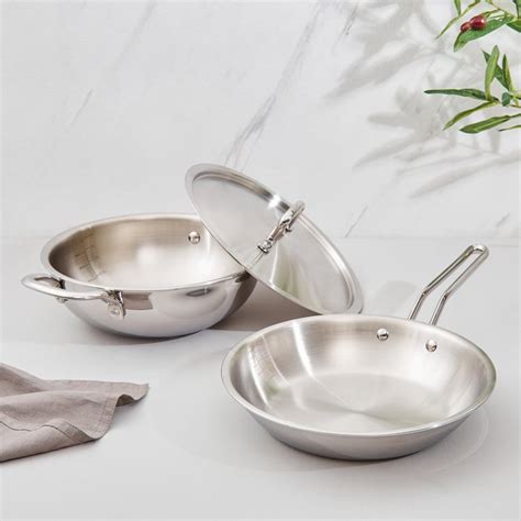 Buy Valeria Novus 3Pcs Tri-Ply Stainless Steel Cookware Set from Home ...