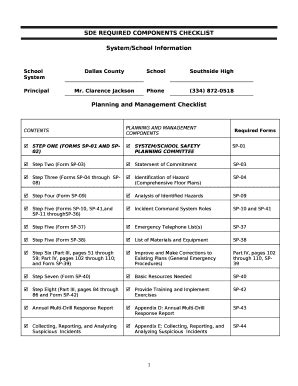 SDE REQUIRED COMPONENTS CHECKLIST - images pcmac Doc Template | pdfFiller