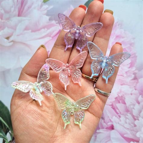 Rainbow Shine Butterfly Beads (Scratched) – YV Craft Supplies