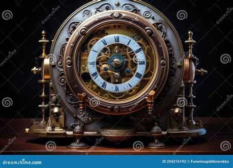 Vintage Clock With Mechanism Vintage Clock With Uncovered Clockwork ...