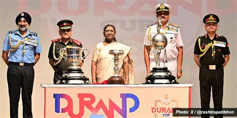 President Murmu unveils trophies of Durand Cup Tournament | Manorama ...