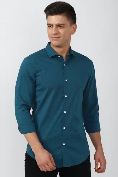 Buy Men Navy Full Sleeves Formal Shirt Online - 726441 | Peter England