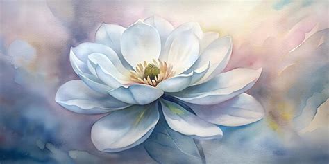 White flower watercolor background | Premium AI-generated image