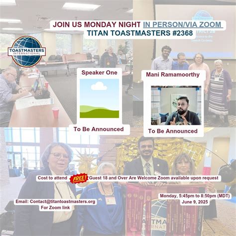 Titan Toastmasters #2368 Hybrid meeting , 9195 East Mineral Ave ...