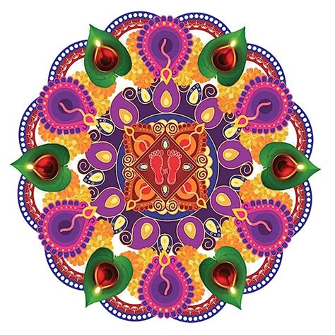 Rangoli Large Modern Art Wall Sticker Mullticolor Vinyl Sticker 40cm or ...