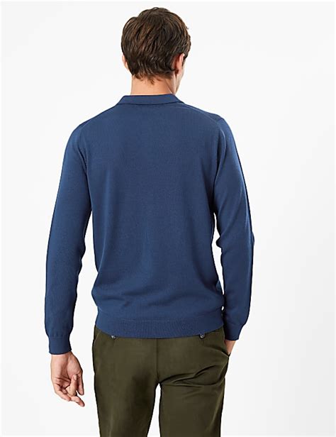 Buy Pure Extra Fine Merino Wool Polo Shirt at Marks & Spencer