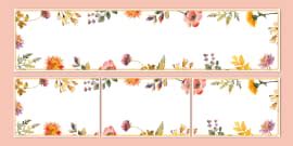 Wildflower Botanical Themed Editable Display Poster - Twinkl