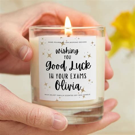 Good Luck Exams Gift Personalised Candle By L&M Bespoke Designs