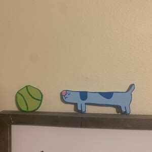 Buy Bluey Long Dog With Tennis Ball Wood Decor Online in India - Etsy