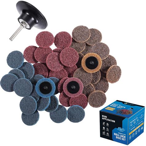 S SATC 46PCS Sanding Discs 2 Inch Roll Lock Quick Change Discs 1pcs 1/4 ...