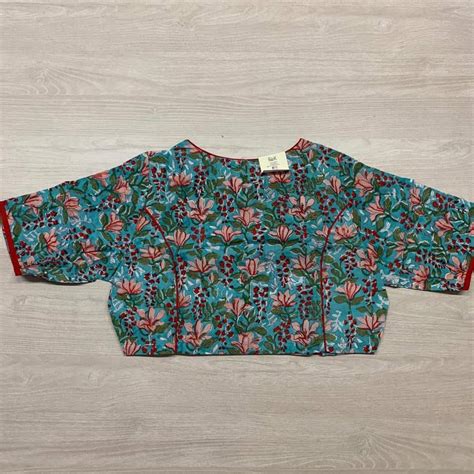 Size 40 - Readymade Handblock Printed Cotton Blouse -1614 – FABK