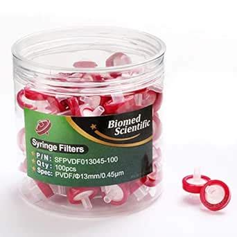 Syringe Filter PVDF Membrane 13mm Diameter 0.45um Pore Size non Sterile ...