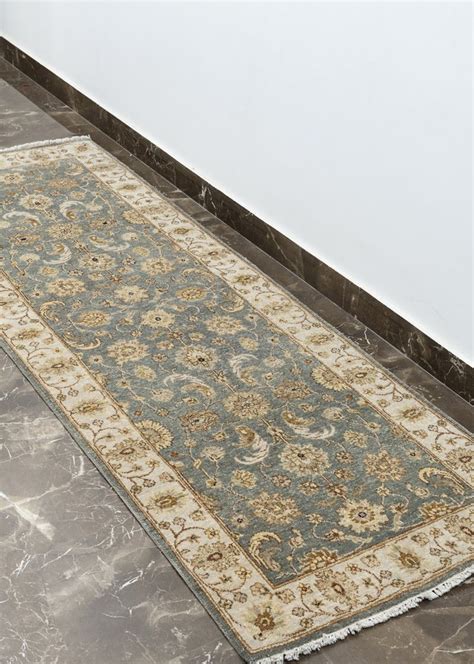 Shop Online Sea Blue Ivory Wool Hand Knotted Carpet – Saraf Furniture