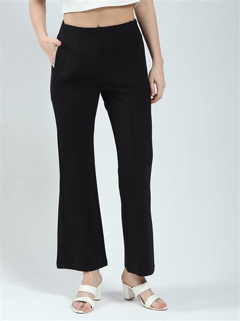 Buy Women Black Solid Regular Fit Jegging Online in India - Monte Carlo