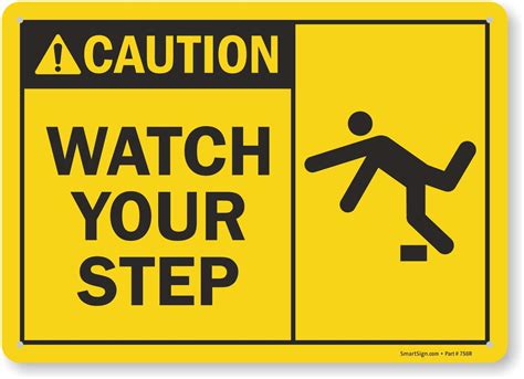 SmartSign Lyle SmartSign Caution: Watch Your Step with Graphic, Plastic ...