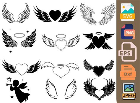 Buy Angel Wings SVG Bundle, Angel Wings Svg Angel Svg Halo Svg Wings ...