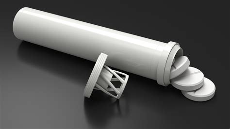 3D model Tube Effervescent Packaging 25 Tabs Open | 3D Molier International