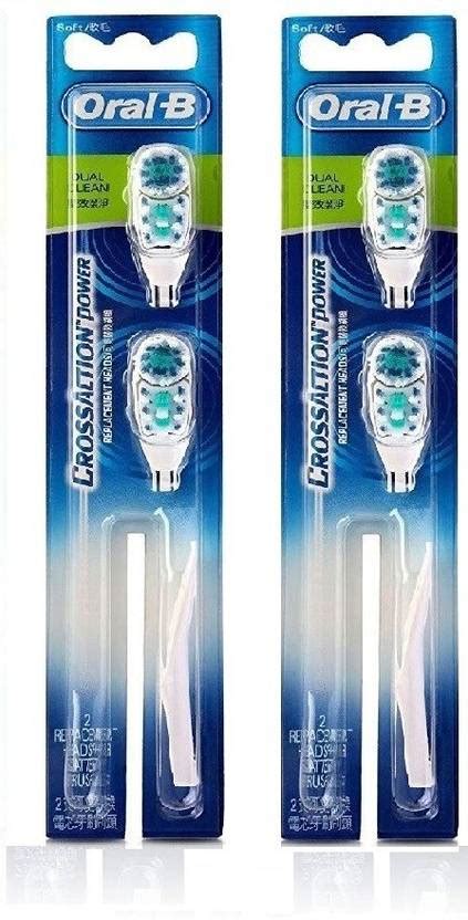 Oral-B Cross Action Power Replacement Heads Dual clean Combo Pack 4Pc ...