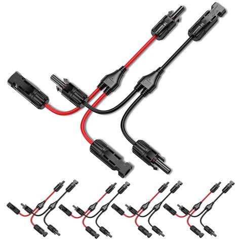 Bateria Power 5 Pairs Solar Connectors 30A Y-Branch Cable, Solar Cable ...