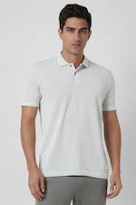 Buy Men White Textured Polo Neck T-shirt Online - 39831892 | Van Heusen