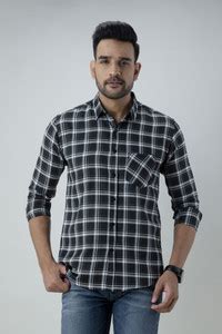 Vcom Men Checkered Casual Black Shirt - Buy Vcom Men Checkered Casual ...