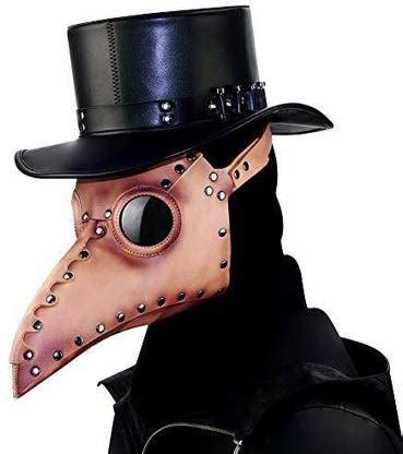 duduta Leather Plague Doctor Mask Steampunk Black Death Bird Mask Long ...