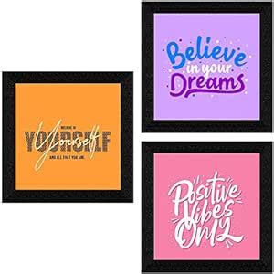 SAF set of 3 Motivational Quotes Wall Decor Premium Framed Paintings ...